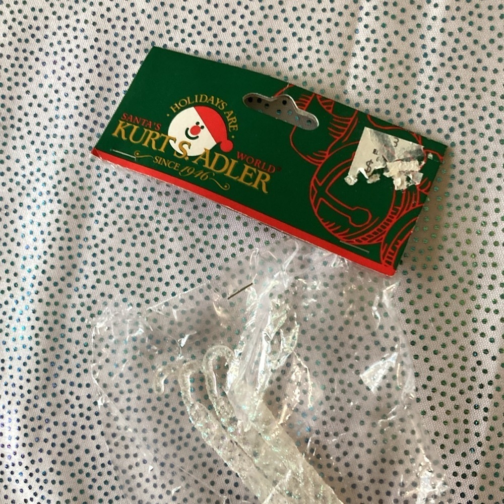 Kurt’s Adler icicle ornament used 3 left white glitter